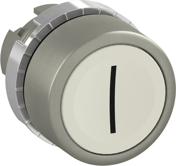 ABB - Pulsante bianco a filo, non-illuminato con S, marked pushbutton I flush.