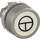 ABB - MARKED PUSHBUTTON ISO SYMBOL Start/Stop WHITE FLUSH PULSANTE BIANCO A FILO NON-ILLUM CON S.
