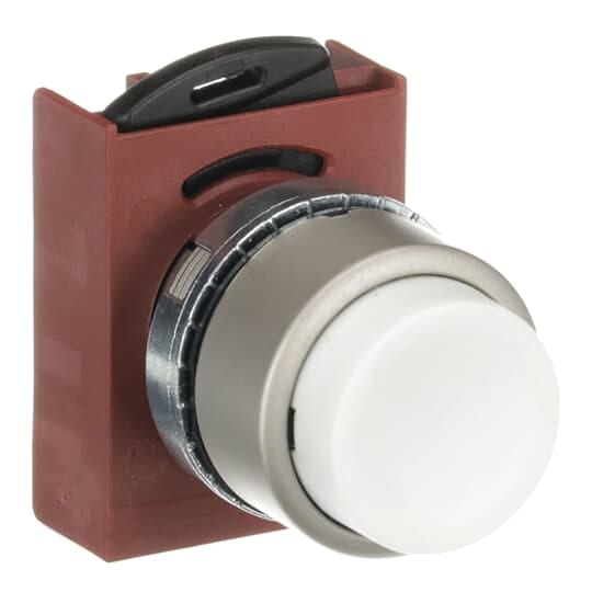 ABB - STD PB SATIN CHR EXTENDED WHT CAP PULSANTE SPORG BIANCO.