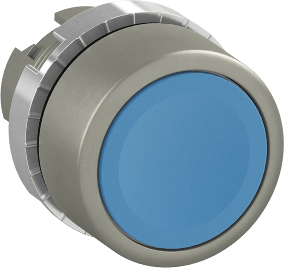 ABB - STD Pulsante;SATIN CHR;FLUSH;BLU CAP;FILO