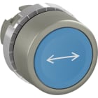ABB - Pulsante blu a filo, non-illuminato con simbolo "arrow right left" flush.