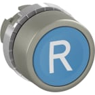 ABB - Pulsante blu a filo, non-illuminato con simbolo "R" marcato.