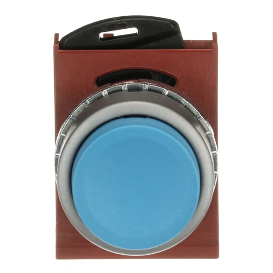 ABB - STD PB;SATIN CHR;EXTENDED;BLU CAP PULSANTE, SPORG., SATIN, BLU.