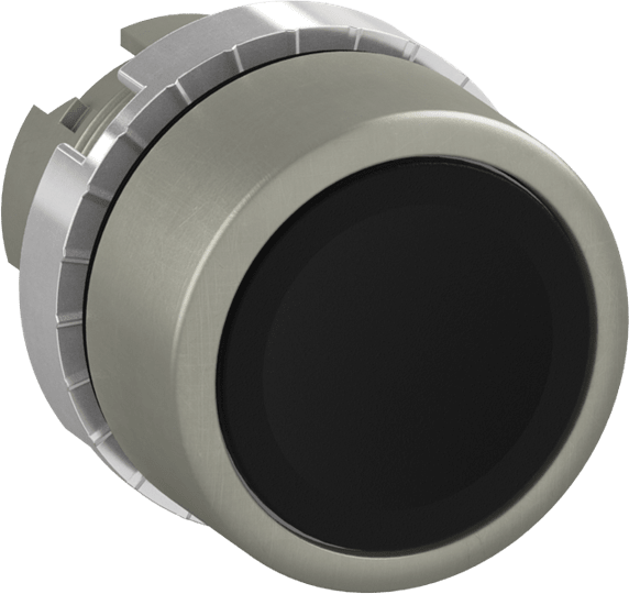 ABB - Pulsante satin nero con tappo a filo.