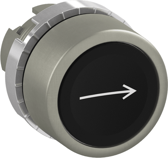 ABB - Pulsante nero a filo, non-illuminato con simbolo freccia destra.