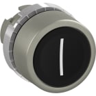 ABB - Pulsante nero a filo, non-illuminato con simboleggiante "I" marcato.
