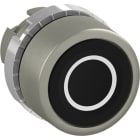 ABB - Pulsante nero a filo, non-illuminato con simbolo marcato "O" flush.