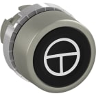 ABB - Pulsante Nero a Filo, Non-Illuminato con Simbolo ISO "Start/Stop" Flush