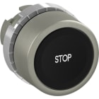ABB - Pulsante nero a filo, non-illuminato con tes, marked pushbutton "stop" black flush.