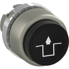 ABB - Pulsante nero sporgente, non illuminato con simbolo "releasing" marcato.