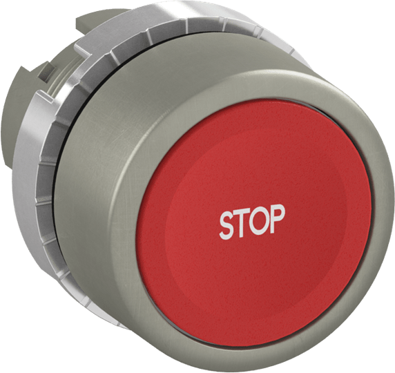 ABB - Pulsante rosso a filo, non-illuminato con te, marked pushbutton stop red flush. P9MPNRG201
