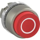 ABB - Pulsante rosso sporgente, non illuminato con sigla marcata "O" estesa.