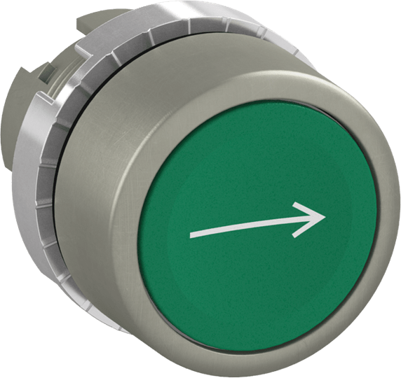ABB - Pulsante verde a filo, non-illuminato con simbolo freccia destra.