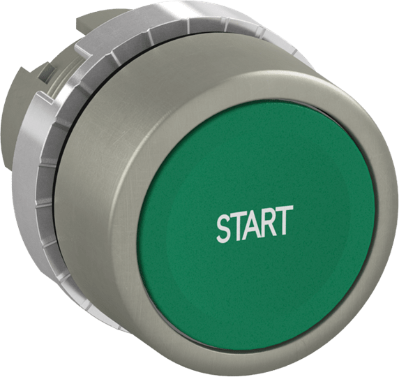 ABB - Pulsante verde a filo, non-illuminato, con te, marked pushbutton "start" green flush.