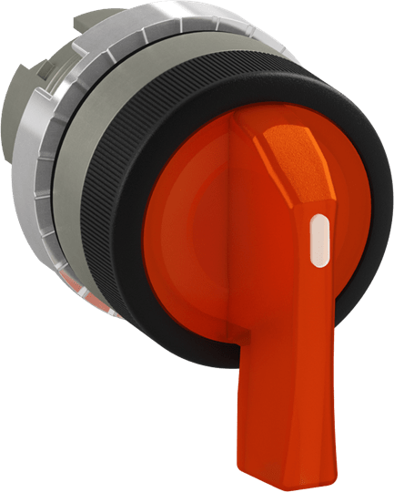 ABB - 3-st.schakel.verl.mt.rond 3 pos. selettore leva lunga, arancio. P9MSAZ3A
