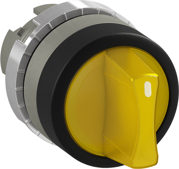 ABB - 3 posizioni illuminato selettore, installazione da sinistra e destra, giallo.