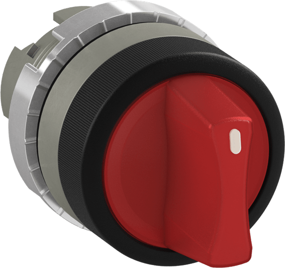 ABB - 3 posizioni illuminazione selettore, installazione da sinistra e destra, rosso.