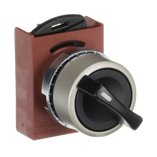 ABB - Selector switch black, 2 pos fixed. Selettore nero, fisso.