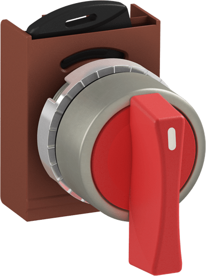 ABB - 3 posizioni leva selettore lunga. rosso.