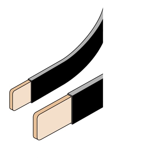 ABB - N.2 barre flessibili 15.5x3.2mm 160A L=2000mm. PBFC0160