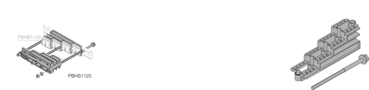 ABB - Portabarre scalare B. piatte-sagomate Scaled B.Holder flat-shaped busbars.