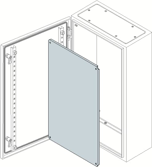 ABB - Piastre in lamiera zincata 400x400mm (HxL) per uso industriale.