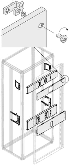 ABB - Kit T5 3-4P fisso+RHD(400/630A)H.W=400mm+MRD(400/630A)O.L=400mm