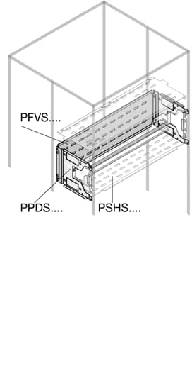 ABB - Chiusura per guida DIN h=200mm, include 2 coperture per din rail.