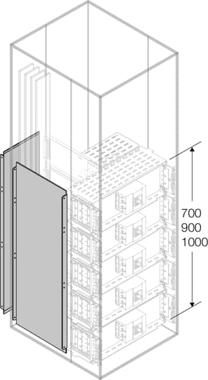 ABB - segr.vert.rear h=1000mm w=600mm int.up. post. h=1000 l=300 (l str=600 PRVS1061