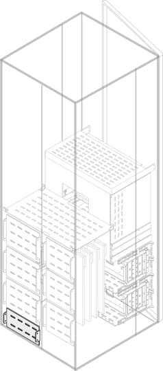 ABB - rear verticale segreto h=150mm larghezza=800mm interno superiore. posizione verticale h=150 larghezza=400 uscite laterali lunghezza=800m.
