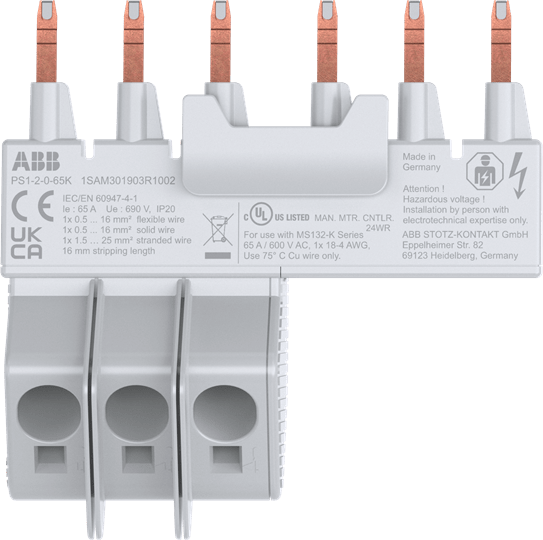 ABB - PS1-2-0-65K 3-phase busbar BARRE COLL. X 2 MS132K.