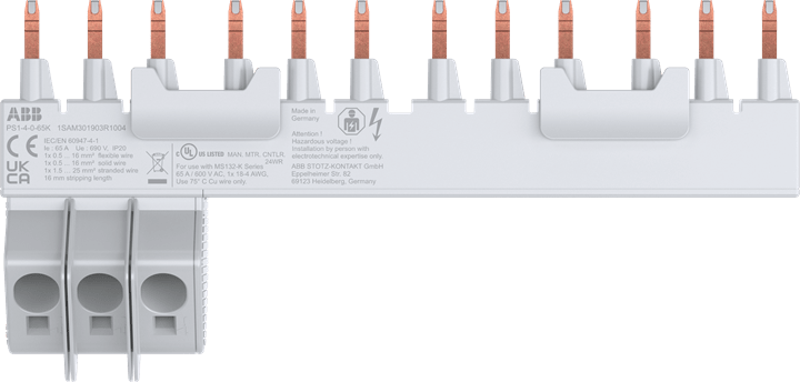 ABB - PS1-4-0-65K 3-phase busbar BARRE COLL. X 4 MS132K PS14065K