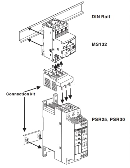 ABB - Connection kit for PSR25...PSR30 with MS132-12...MS132-32 PSR30-MS132 CONNECTION KIT. PSR30-MS132
