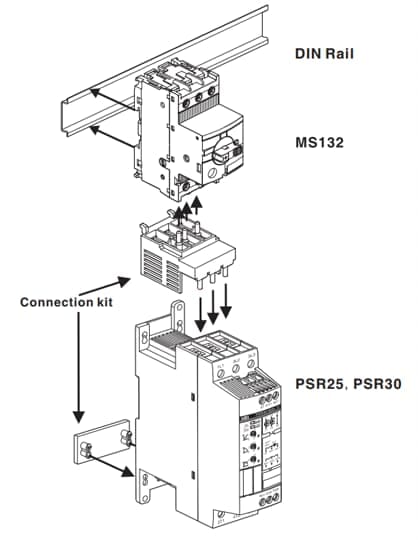 ABB - Connection kit for PSR25...PSR30 with MS132-12...MS132-32 PSR30-MS132 CONNECTION KIT.