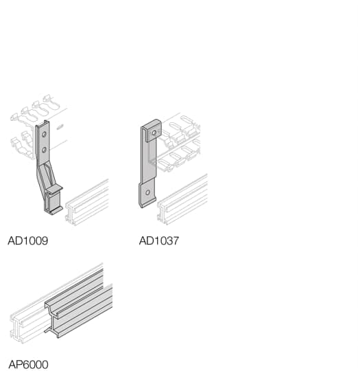 ABB - N.4 supporti metallo per canalina con riduzione dimensioni.