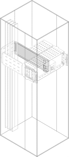ABB - Kit di fissaggio per pannelli posteriori con piastre di supporto ribassate e dimensioni di 350x900mm.