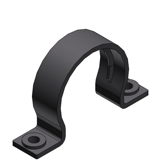 ABB - Fascetta fissaggio guaina DN29 PA6 grigia per condotte, con doppia vite di fissaggio.