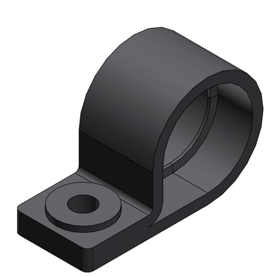 ABB - Fascetta fissaggio guaina DN12 PA6 grigia per condotti, con vite di fissaggio inclusa.