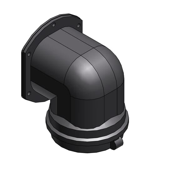 ABB - Raccordo a flangia 90 gradi DN56 in PA6 grigio IP65.