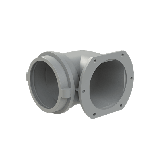 ABB - Raccordo a flangia 90 gradi DN95 PA6 grigio IP65 NW95 fitting flangia 90 gradi grigio.