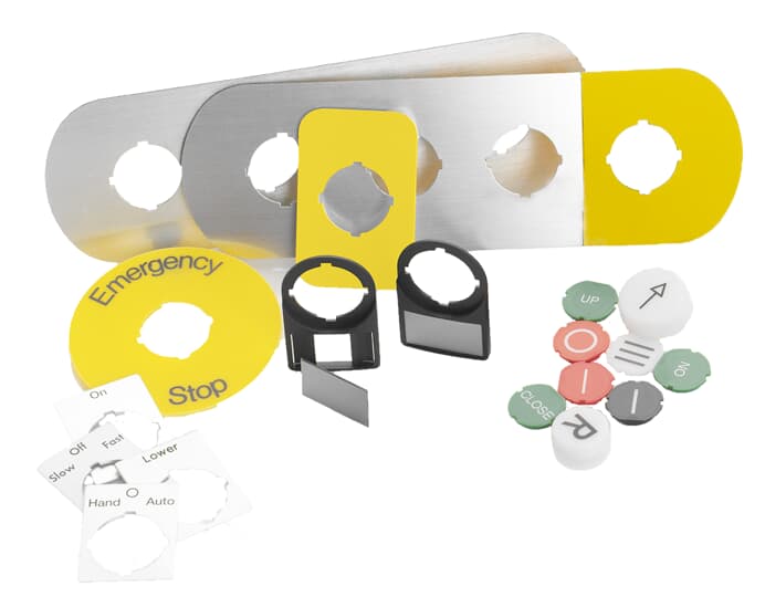 ABB - Targhetta alluminio 70mm - Testo: 'Nod Stopp' per LEGEND PLATE.