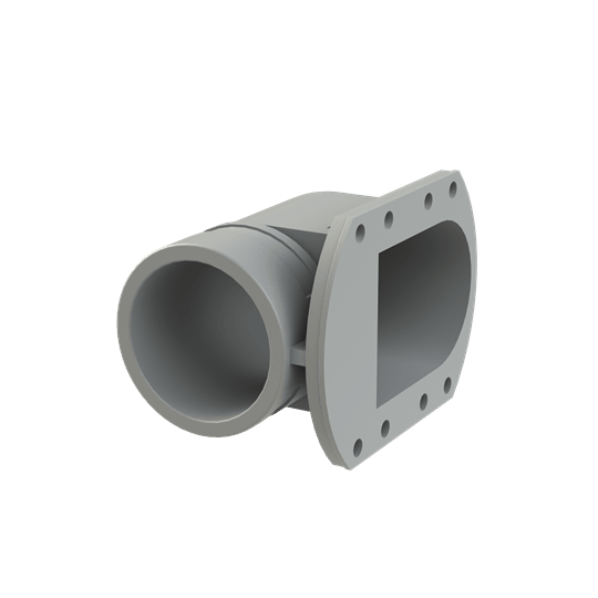 ABB - Raccordo a flangia 90 gradi DN48 PG48PA6 grigio IP68.