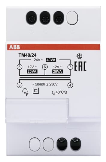 ABB - TM40/24 Fail safe bell transformer 12-24V 40VA. TM4024