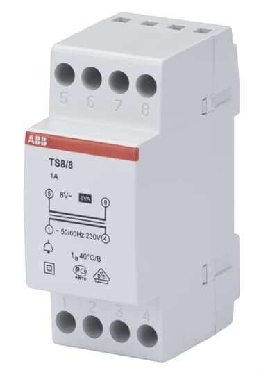 ABB - TS8/8 Non-inherently short-circuit proof bell transformer 230/8V 8VA. TS88