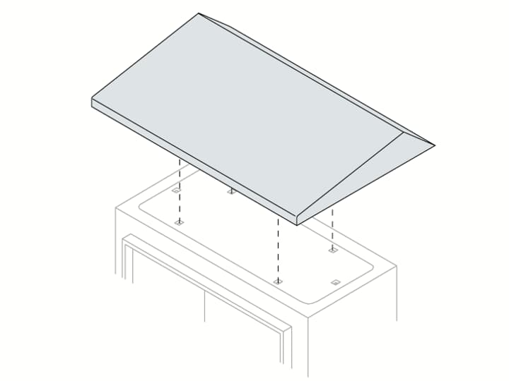 ABB - Tetto paraspruzzi 600x300mm (LxP) Rain shield top cover 600x300mm (WxD)