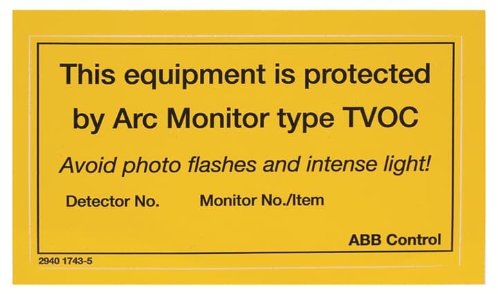 ABB - Information plate in English for TVOC-2-LAB Conference with 10 labels.