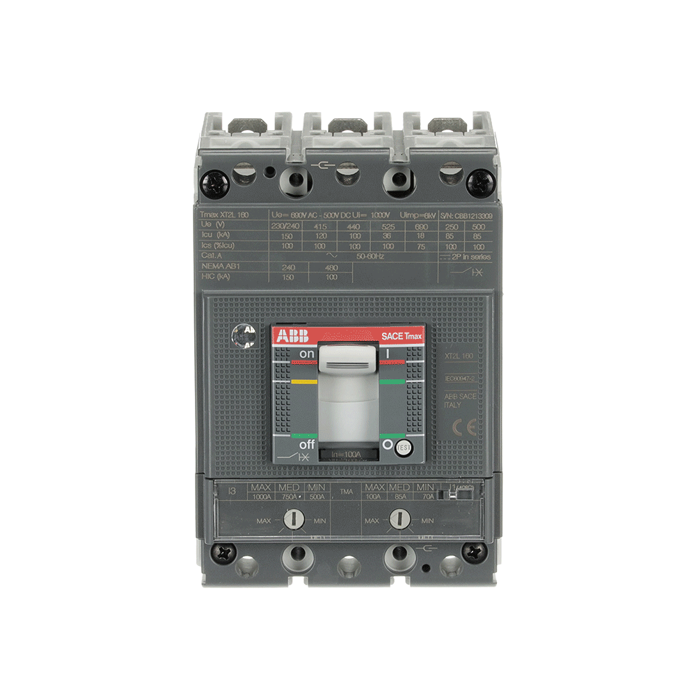 ABB - XT2L 160 TMA 100-1000 3P F F - 3P F F XT2L100TMA3