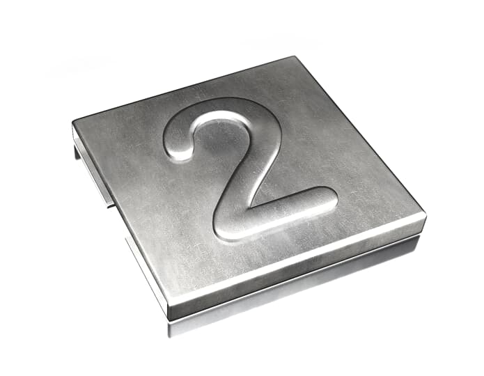 ABB - Identif Character 2 SS Pre-Embossed Ty-Met Cifra 2 Inox 316 100pz.