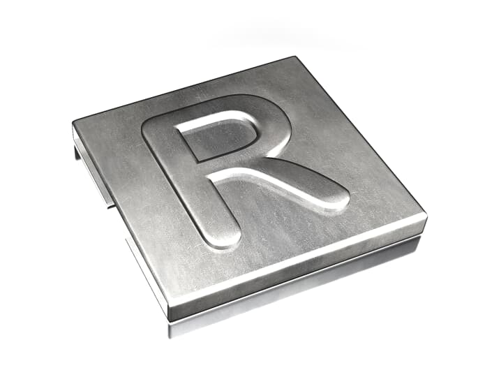 ABB - 316 SS identif character TY-MET lettera R inox 100pz 316.