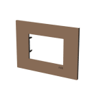 ABB - Frame 1-gang 3-modules ABB logo Noble Mocha Z2373.1 MO PLACCA ACCIAIO MOKA 3M.